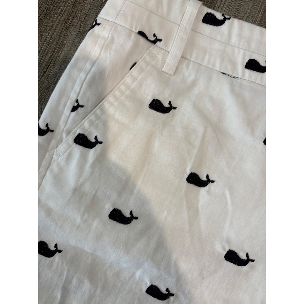 Telluride Clothing Co Womens White Navy Blue‎ Whale Embroidered Chino Shorts - Picture 2 of 5